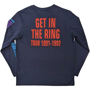 Guns N' Roses Unisex Long Sleeve T-Shirt:  Get In The Ring Tour '91 - '92 (Back & Sleeve Print)