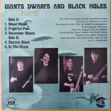Cargar imagen en el visor de la galería, Album cover for 'Giants Dwarfs And Black Holes' featuring band members and tracklist.