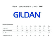Charger l&#39;image dans la galerie, Gildan Heavy Cotton T-Shirt size chart on a white background