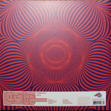 Cargar imagen en el visor de la galería, Vinyl record with a red and blue geometric pattern and a label on the bottom right corner.