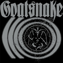Cargar imagen en el visor de la galería, Goatsnake logo with stylized text and circular design on a black background