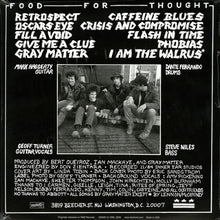 Charger l'image dans la galerie, Album cover with text and a black and white photo of four band members sitting together.