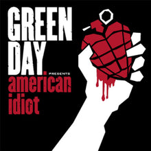 Load image into Gallery viewer, Album cover for &#39;American Idiot&#39; by Green Day featuring a red grenade and text.