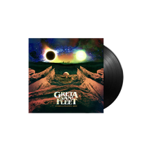 Cargar imagen en el visor de la galería, Vinyl record with a space-themed cover featuring 'Greta Van Fleet' on a white background