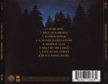 Load image into Gallery viewer, Album tracklist with forest silhouette and starry sky on a dark background