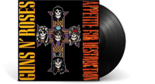 Cargar imagen en el visor de la galería, Vinyl record with 'Guns N' Roses' album cover featuring skulls and crossbones design.