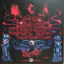 Cargar imagen en el visor de la galería, Vinyl record cover with artistic design, text, and winged figure on a black background