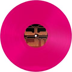 Doom Sessions - Vol. 5 magenta vinyl record with a central label