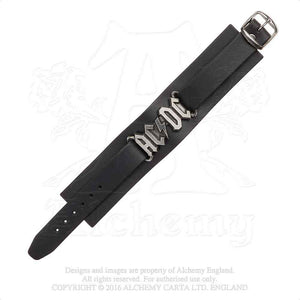 AC/DC Leather Wrist Strap:  Logo