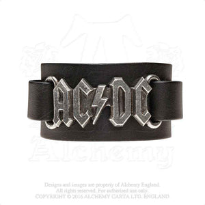 AC/DC Leather Wrist Strap:  Logo