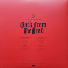 Load image into Gallery viewer, Album cover for &#39;Back from the Dead&#39; by Halestorm with a red background and black text.