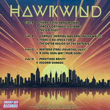 Load image into Gallery viewer, Album cover for Hawkwind with city skyline and tracklist