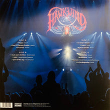 Cargar imagen en el visor de la galería, Album cover with 'Hawkwind' band logo and concert scene, featuring silhouettes of audience members.