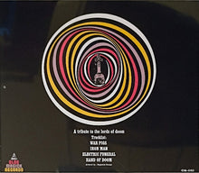 Load image into Gallery viewer, Vinyl record cover with colorful spiral design and text on a black background