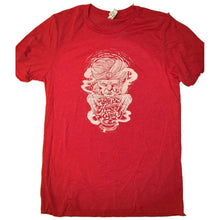 Charger l'image dans la galerie, Red t-shirt with white graphic design on a white background