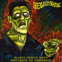 Cargar imagen en el visor de la galería, Artistic depiction of a creature with glowing eyes against a colorful background, featuring the word 'HECTOPHAGE' and text at the bottom.