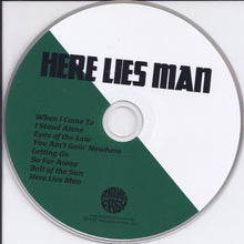 Charger l'image dans la galerie, CD with 'Here Lies Man' text and tracklist on a green and white background