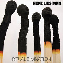 Charger l'image dans la galerie, Album cover with black and white sticks with heads, titled 'Here Lies Man Ritual Divination'.