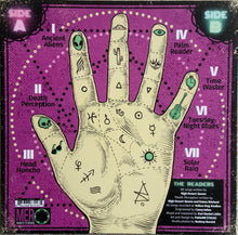 Charger l'image dans la galerie, Album cover with a hand illustration and astrological symbols on a purple background
