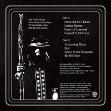 Load image into Gallery viewer, Album cover with black and white illustration of a figure holding a staff, featuring tracklist and credits.