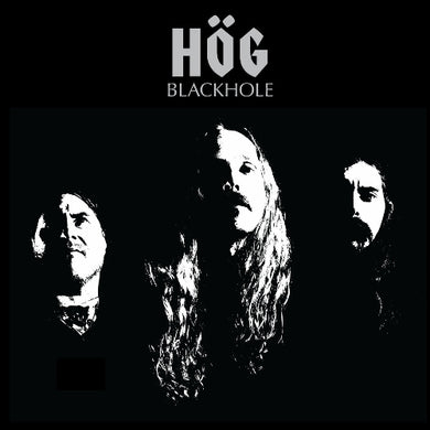 Album cover with three faces and 'Hög Blackhole' text on a black background
