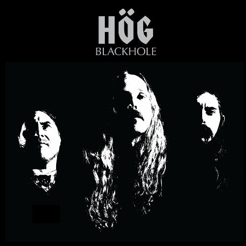 Album cover with three faces and 'Hög Blackhole' text on a black background
