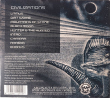 Cargar imagen en el visor de la galería, Hollow Leg - Civilizations back compact disc cover.