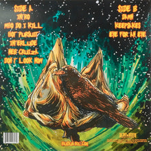 Load image into Gallery viewer, Vinyl record cover with a bird illustration and text on a dark background