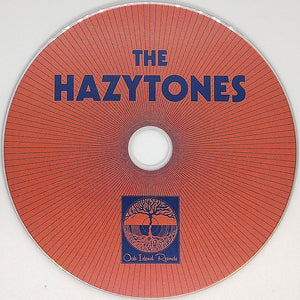 The Hazytones self titled compact disc with 'The Hazytones' branding and a logo on a red and blue background