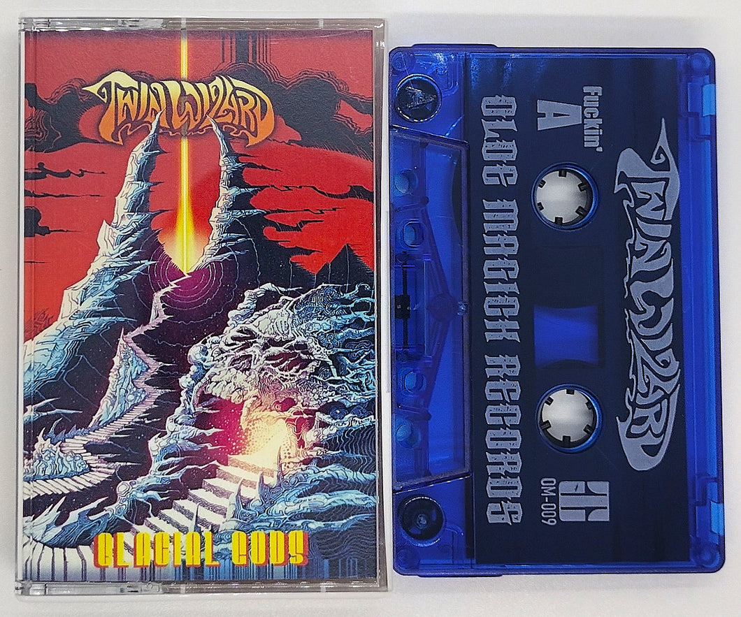 Twin Wizard - Glacial Gods front blue cassette tape.