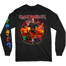 Load image into Gallery viewer, Iron Maiden Unisex Long Sleeve T-Shirt:  Nights Of The Dead (Back &amp; Sleeve Print)