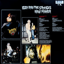 Load image into Gallery viewer, Back cover of &#39;Raw Power&#39; album by Iggy and the Stooges with photos and text.