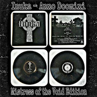 Vinyl record set with 'Inuka - Anno Doomini' on a dark textured background