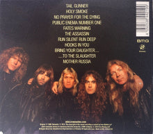 Charger l&#39;image dans la galerie, Back cover with song titles and a photo of the band Iron Maiden. The album is No Prayer For The Dying.