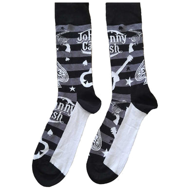 Johnny Cash - Unisex Ankle Socks:  Guitars 'N Guns (Black)