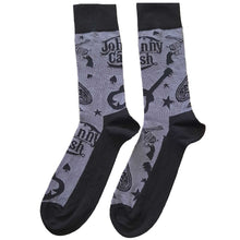 Load image into Gallery viewer, Johnny Cash - Unisex Ankle Socks:  Guitars &#39;N Guns (Charcoal Grey/Black)