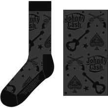 Load image into Gallery viewer, Johnny Cash - Unisex Ankle Socks:  Guitars &#39;N Guns (Charcoal Grey/Black)