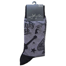 Load image into Gallery viewer, Johnny Cash - Unisex Ankle Socks:  Guitars &#39;N Guns (Charcoal Grey/Black)