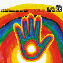 Load image into Gallery viewer, Album cover with colorful hand design and rainbow, featuring Jakob Skott's 'All the Colours of the Dust' on El Paraiso Records.