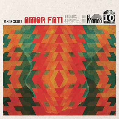 Album cover with geometric pattern and text 'Amor Fatá' by Jakob Skøtt