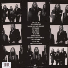Load image into Gallery viewer, Album cover with black and white images of a person and tracklist on a black background