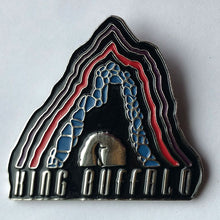 Load image into Gallery viewer, Metallic badge with 'King Buffalo' text and design on a white background