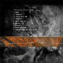 Charger l&#39;image dans la galerie, Album track listing with dark, abstract art and a person on a path.