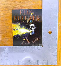 Load image into Gallery viewer, Sticker of 'King Buffalo' with a ruler for scale on a wooden surface
