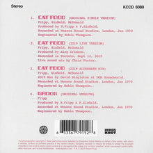 Charger l'image dans la galerie, King Crimson - Cat Food/Groon back compact disc cover artwork.