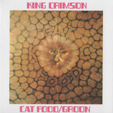 Cargar imagen en el visor de la galería, Album cover of King Crimson featuring a close-up photograph of a cat's face with a textured background.