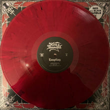 Cargar imagen en el visor de la galería, King Diamond - Conspiracy red with black marble vinyl record over the top of the album cover