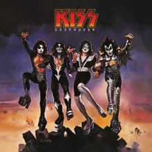 Load image into Gallery viewer, Album cover of &#39;Destroyer&#39; by KISS featuring four band members in black and white outfits.