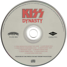 Cargar imagen en el visor de la galería, CD cover of KISS album &#39;Dynasty&#39; with red text on a beige background