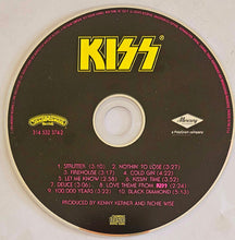 Load image into Gallery viewer, Kiss album disc with tracklist on a white background